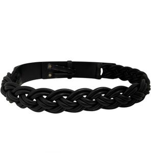 Braided Black Leather Belt